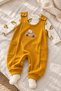Baby Boy Set with Car Patterned Ribbed Overalls and Socks, 3-Piece Set for 3, 6, 9 Months
