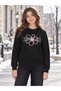 33610-26 Girl's 3-Yarn Embellished Sweatshirt with Pink Flower Applique and Stone Detail, Ages 13–16 - 4