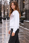 33610-26 Girl's 3-Yarn Embellished Sweatshirt with Pink Flower Applique and Stone Detail, Ages 13–16 - 3