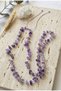 Amethyst Stone Necklace Broken Stone Adjustable Macrame String 65+15 cm Natural Stone Women's Necklace - 2