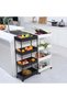 4-Tier Rolling Cart Mobile Metal Frame Organiser Rack, Black - 2