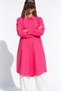 Women's Long Sleeve Tunic Casual Buttoned Fuchsia Shirt - 5