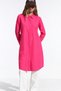 Women's Long Sleeve Tunic Casual Buttoned Fuchsia Shirt - 4