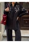 Women's Shirt with Bead Embroidery on Front and Sleeves, Standard Pants Size Suit - 6
