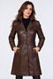 Betty Genuine Leather Women's Chestnut Brown Trench Coat