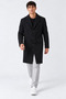 Men's Classic Collar Long Black Coat