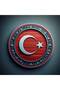 Moon and Star Embossed Metallic Sticker - Turkish Flag Themed Special Design Emblem 15X15Cm