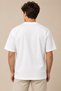 Unisex White Oversize Basic T-Shirt 30/2 Cotton Fabric Soft Textured Loose Fit Crew Neck with Jj Logo - 4