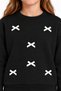 32010-26 Girl's White Bow Detailed Crew Neck Long Sleeve Sweatshirt 9-12 Years Old - 5