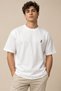 Unisex White Oversize Basic T-Shirt 30/2 Cotton Fabric Soft Textured Loose Fit Crew Neck with Jj Logo - 2