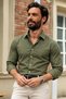 Men's Long Sleeve Classic Collar Khaki Shirt - 2