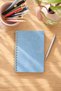 2027 Yearly Weekly Agenda-Spiral Bound A5. Vegan Leather Flexible Cover - Light Blue - 2