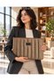 Jiki Waterproof Fabric Quilted Laptop Sleeve 13-14 Inch Zippered Padded Mink - 2