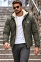 Men's Hooded Zippered Sleeved Sports Winter Khaki Fur Raincoat - 6