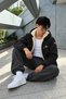 Men's Hooded Full-Pocket Winter Casual Black Fur Raincoat - 3