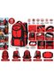 40 Liters Red Black Mountaineering Camping Trekking Backpack Water Resistant Fabric Multi Compartment Travel Bag - 2