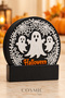 Halloween Ghost and Pumpkin Patterned Coasters with Stand Set of 3 - 3