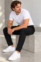 Men's Jogger Striped Trousers with Front Pockets, Zipper and Buttoned Back Pockets, Regular Fit - 2