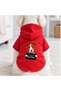 Red Wanted Jack Russel Printed Dog Sweatshirt |   Hooded, Fleece Fabric, Winter Dog Clothing