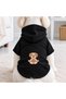 Black Yoga Printed Dog Sweatshirt |   Hooded, Fleece Fabric, Winter Dog Clothing