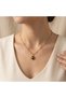 Brown Stone Necklace |   Gold Square Frame - 2