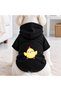 Black Chick Print Dog Sweatshirt |   Hooded, Fleece Fabric, Winter Dog Clothing