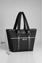 Women's Black Zippered Lined Hand and Shoulder Bag - 2