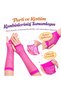 80S 90S Retro Neon Fuchsia Candy Pink Mesh Fingerless Gloves 26 cm (5047) - 2