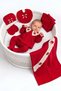 100% Cotton Strawberry Motif Lace Detailed 7-Piece Baby Girl Hospital Discharge Set with Blanket Newborn Jewelry - 5