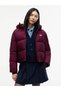 Women's Brand Logo Burgundy Coat Suitable for Daily Use