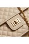 Cream Quilted Faux Leather Gold Chain Shoulder Bag 23×16 cm Bsk2026 - 4