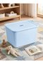 3 Pieces of Ultra Large 24 Liter 40X30X30 cm Polypropylene Plastic Organizer with Blue Lids - 3-Piece Toy Box and Storage Basket - 6