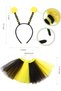5-Piece Bee Costume Set, Bee Antenna Headband, Sunglasses, Black Yellow Tutu, Striped Leg Warmers, Knee-high Socks & Long Gloves, Halloween Christmas Party Fancy Dress Cosplay Outfit(Adult Sizes) - 2