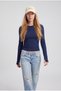 Long Sleeve Fingerless Basic Badi with Crew Neck - 5