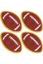 4 Pcs Rugby Ball Iron-On Patches,Sequin Gold Embroidery Applique for Clothing,Hats,and DIY Crafts,80x50 mm