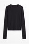 Long Sleeve Fingerless Basic Badi with Crew Neck