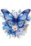 Blue Butterfly DIY Diamond Art Kit for Grown-up,30x30cm Adhesive Canvas Painting for Home Wall Decor