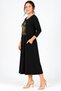 Plus Size Feathered Grace Printed Wide Cut Long Sleeve Viscose Dress - 2