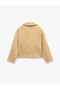 Long Sleeve Stand Collar Pocketed Buttoned Plush Jacket - 2