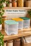 Set of 3 12 Lt Rectangular Storage Containers with Colorful Lids Kitchen Refrigerator Food Organizer - 5