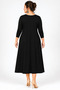 Plus Size Feathered Grace Printed Wide Cut Long Sleeve Viscose Dress - 3