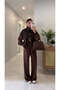 Gones Bitter Brown Buttoned Detailed Knitwear Cardigan Pants Set - 6