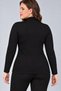 Plus Size Roba Tulle Half Turtleneck Long Sleeve Blouse - 3