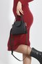 Women's Single Compartment Mini Hand & Shoulder Bag with Black Minimalist Cover - 5