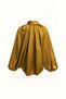 Bat Sleeve Pleated Detail Saffron Satin Jacket - 3