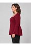 Plus Size Square Neck Flounce Sleeve Blouse - 2