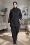 Women's Hooded Tunic Pants Set Black