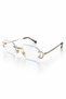 Celin Women's Ellipse Geometric Gold Framed Ultra Light Blue Block Glasses with Blue Light Filter - 3