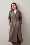 Fur Detailed Lined Leather Trench Coat - 4