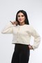 Women's Cropped Jacket with Embroidery and Button Detail - 2